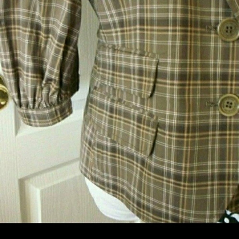 BCBGMAXAZRIA PLAID BLAZER TAILORED COTTONS 3/4 SLEEVE BLAZER WOMENS SIZE 10 - Picture 10 of 10